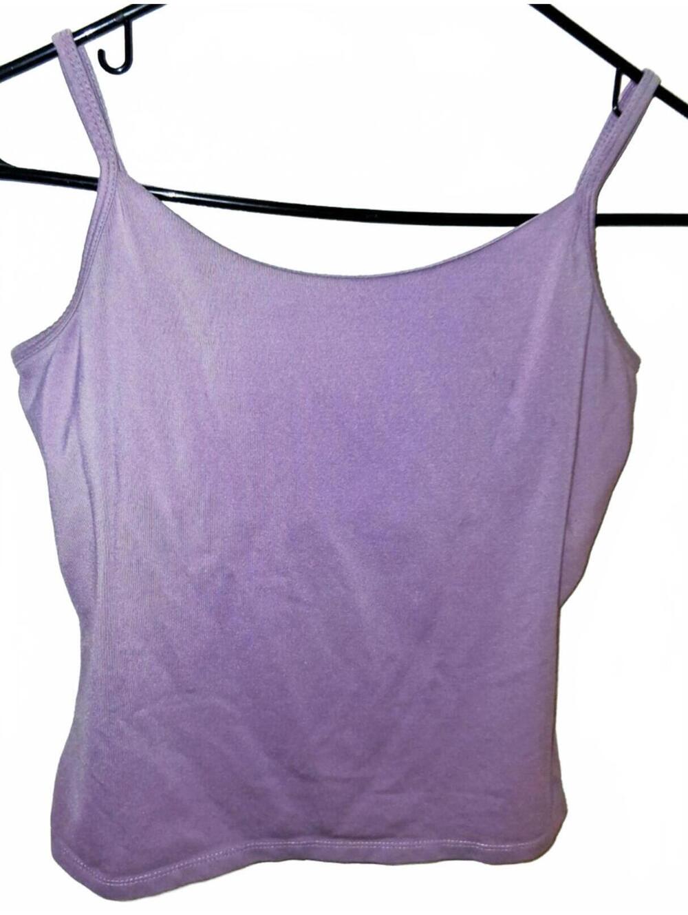 NY Company Sweet Purple Tank Built Shelf Bra Liner Top Shirt Size Large Like New